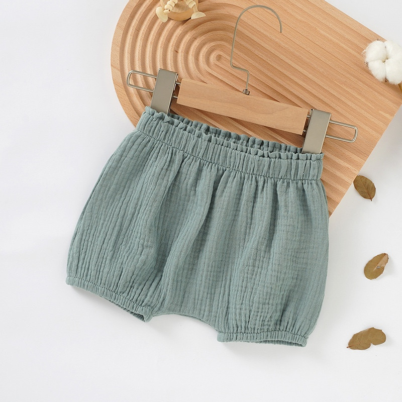 Elastic Waist Organic Cotton Toddler Short Muslin Bloomers 12M-4T